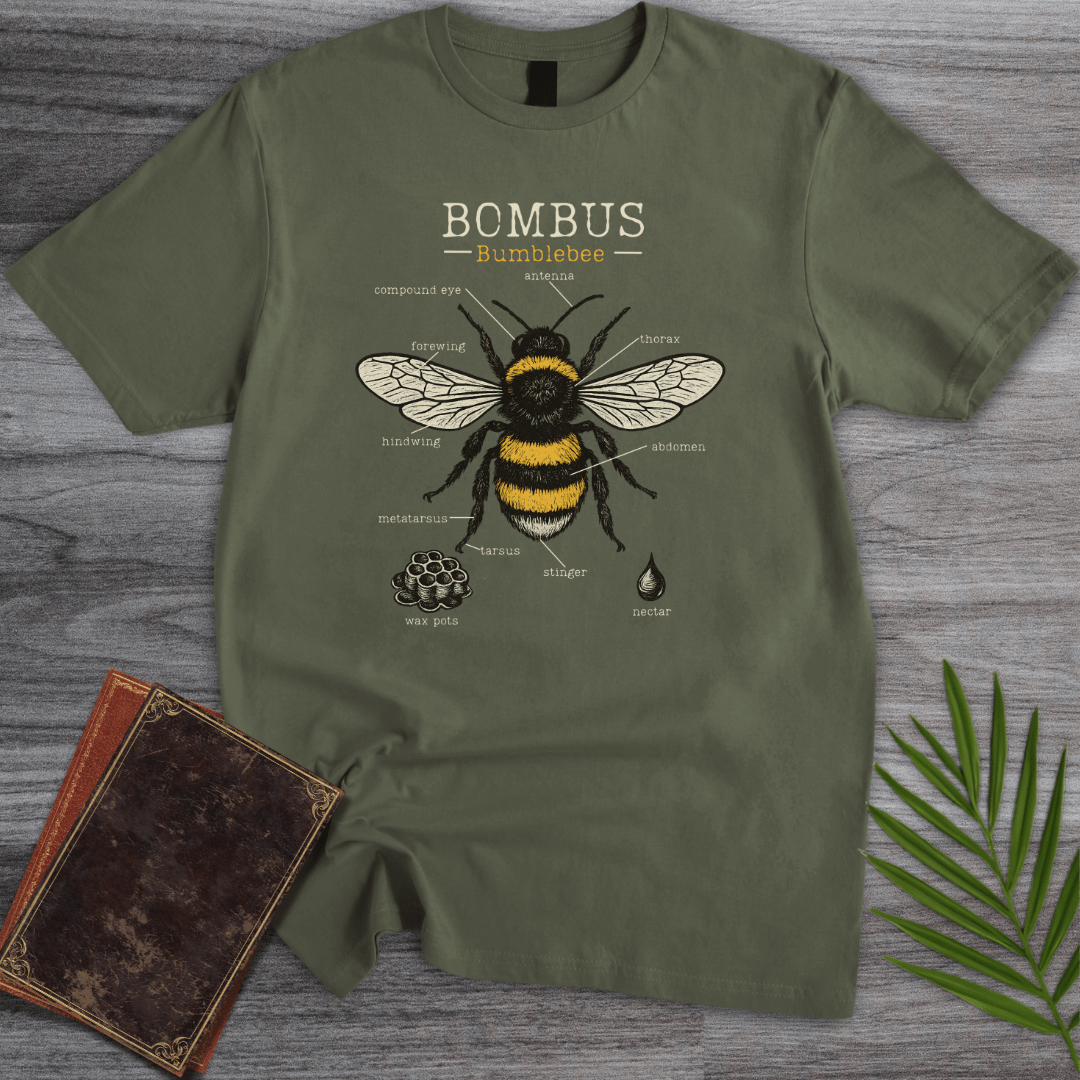 T-Shirt Military Green / S Bombus Bumblebee Anatomy T-Shirt