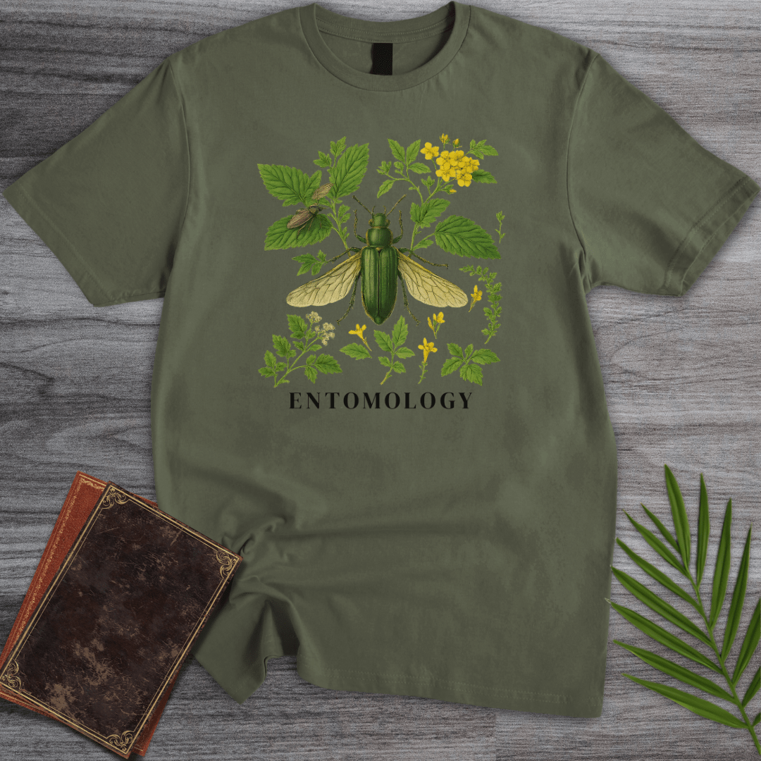 T-Shirt Military Green / S Entomology: Green Beetle T-Shirt