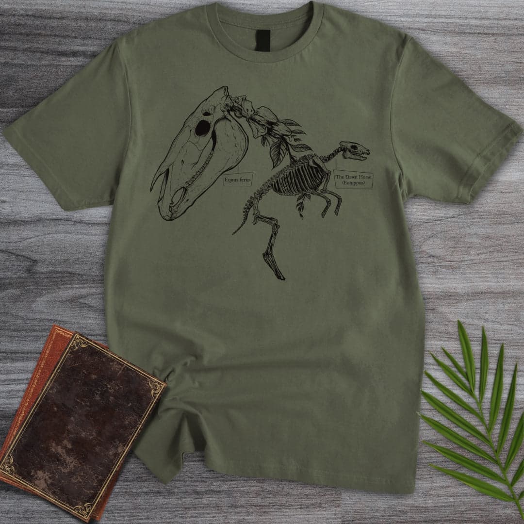 T-Shirt Military Green / S Eohippus & Equus Ferus T-Shirt (farkas.art)