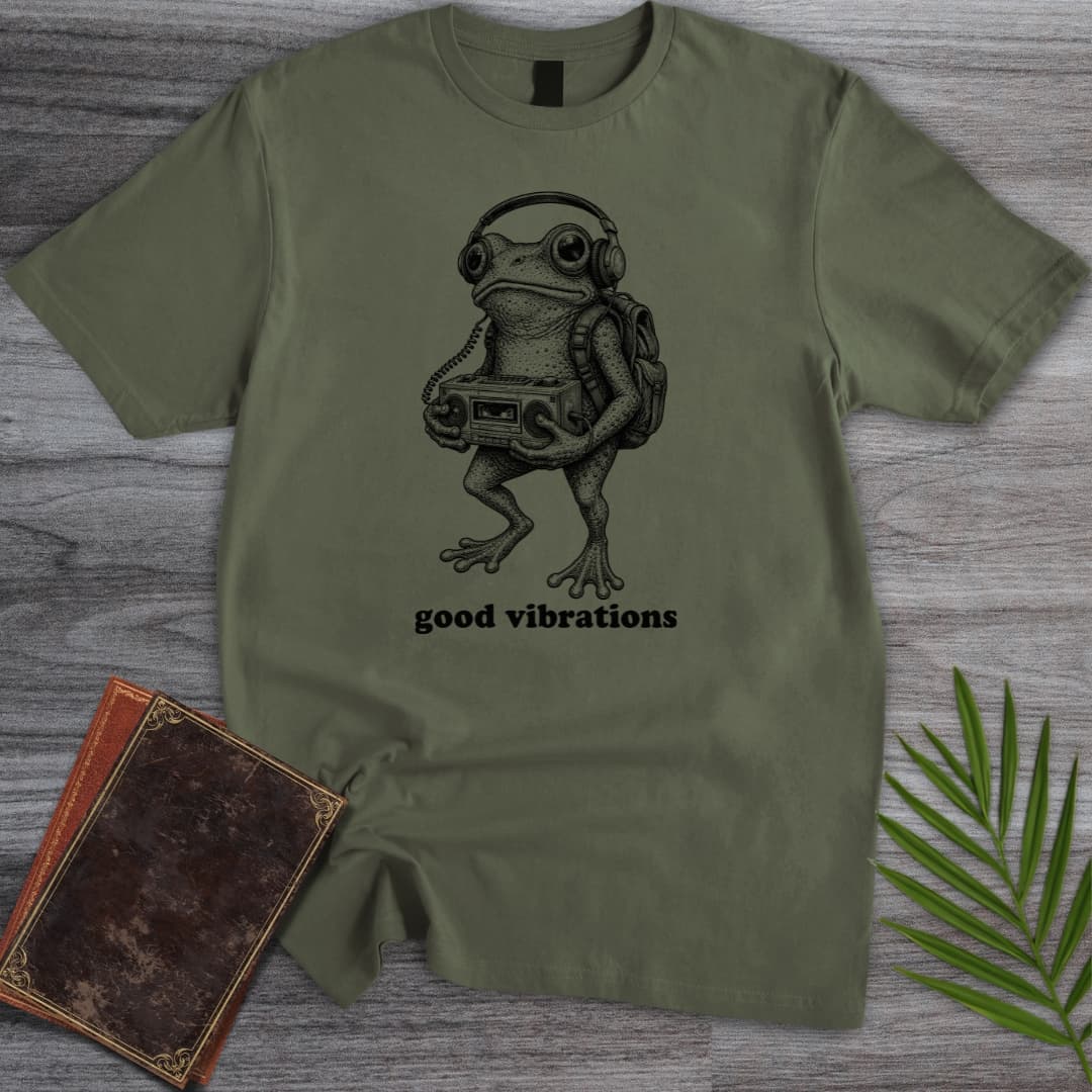 T-Shirt Military Green / S Good Vibrations Frog T-Shirt