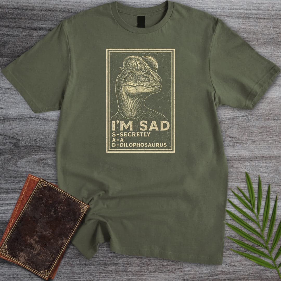 T-Shirt Military Green / S I'm a Sad Dilophosaurus v2 T-Shirt