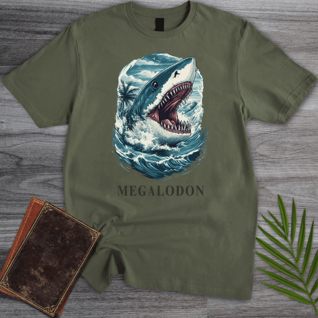 T-Shirt Military Green / S Jaws of History: Megalodon T-Shirt