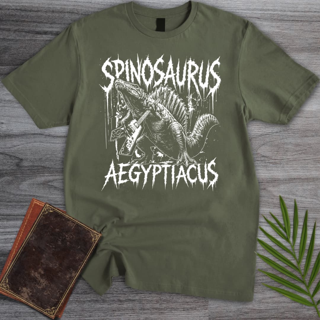 T-Shirt Military Green / S Metal Rockin Spinosaurus T-Shirt
