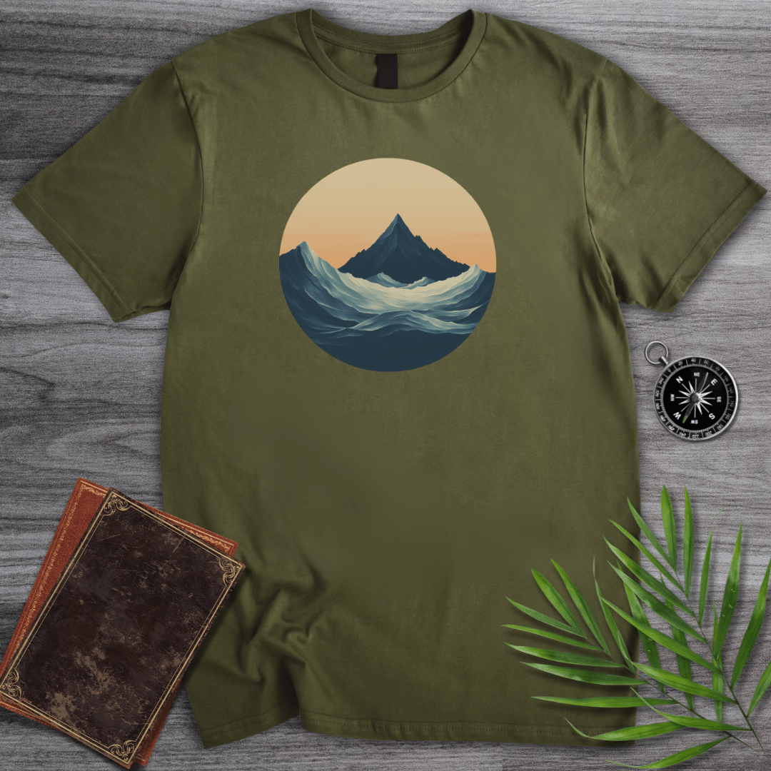 T-Shirt Military Green / S Minimalist Deep Sea Mountain T-Shirt