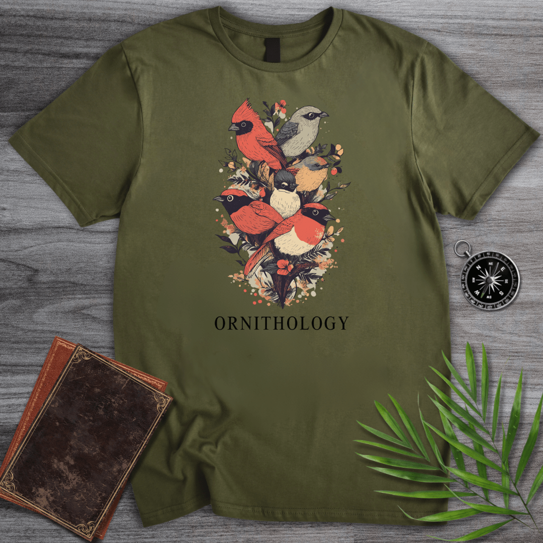 T-Shirt Military Green / S Ornithology, Study of Birds T-Shirt