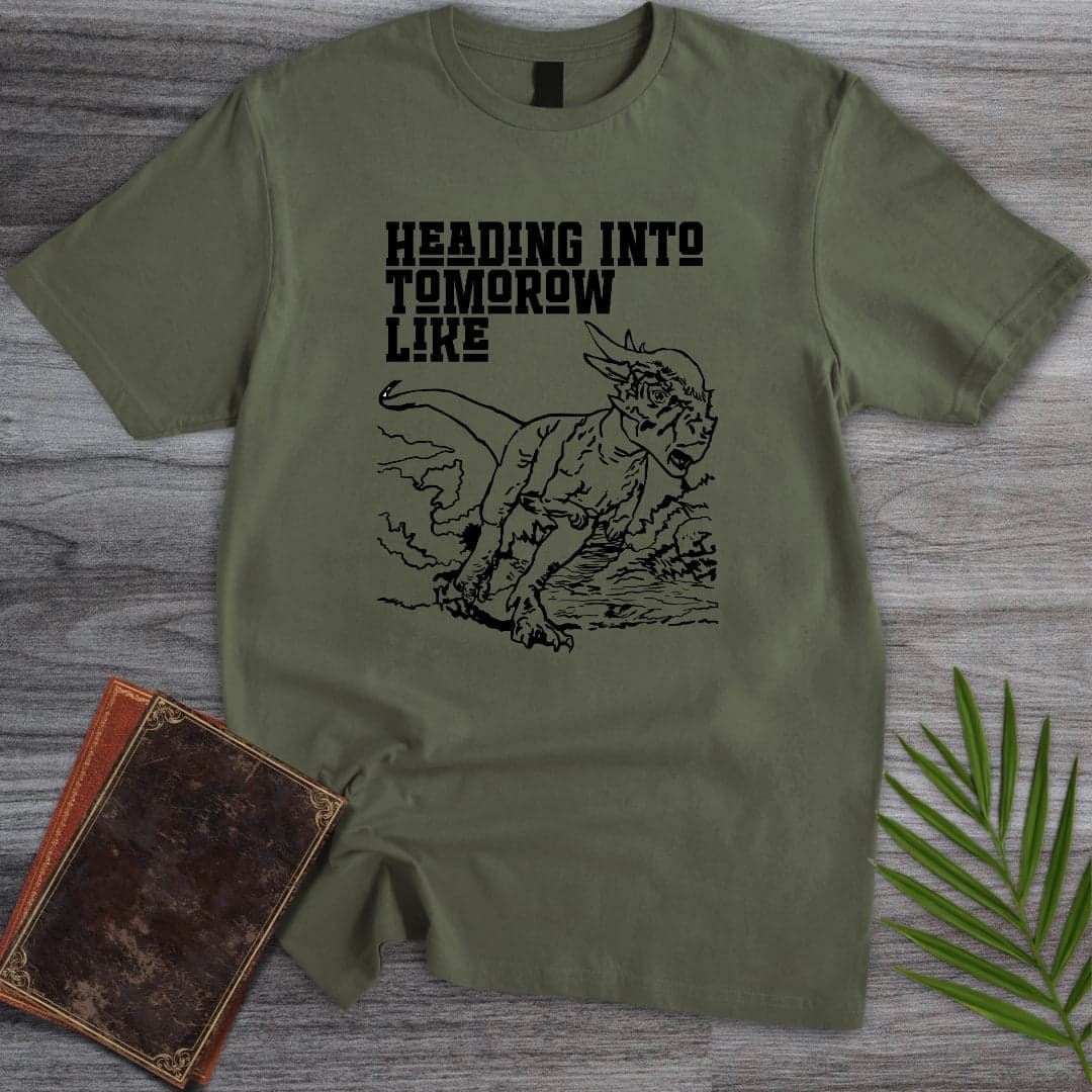 T-Shirt Military Green / S Pachycephalosaurus Headin In T-Shirt (Doobie)