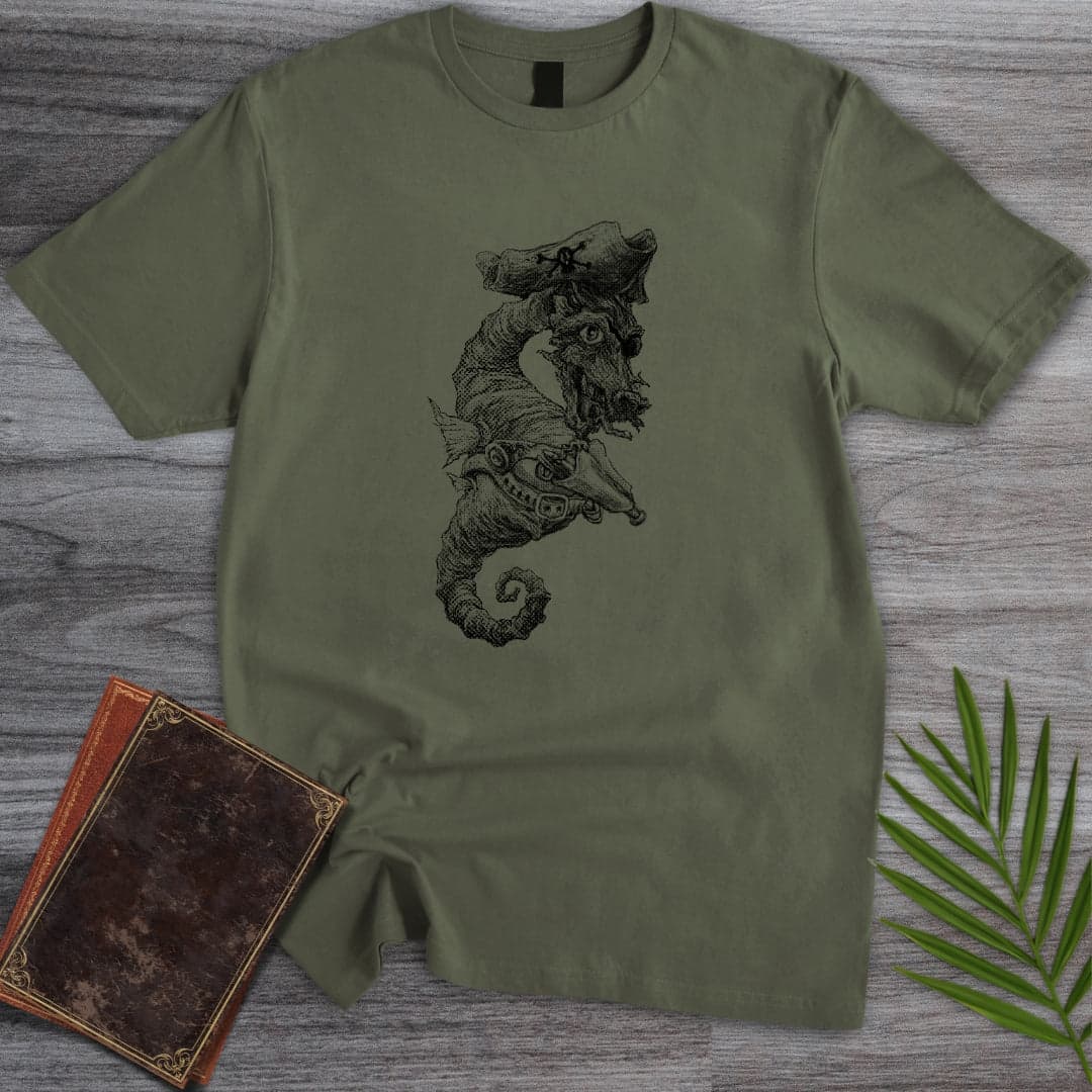 T-Shirt Military Green / S Pirate Seahorse T-Shirt (Doobie)