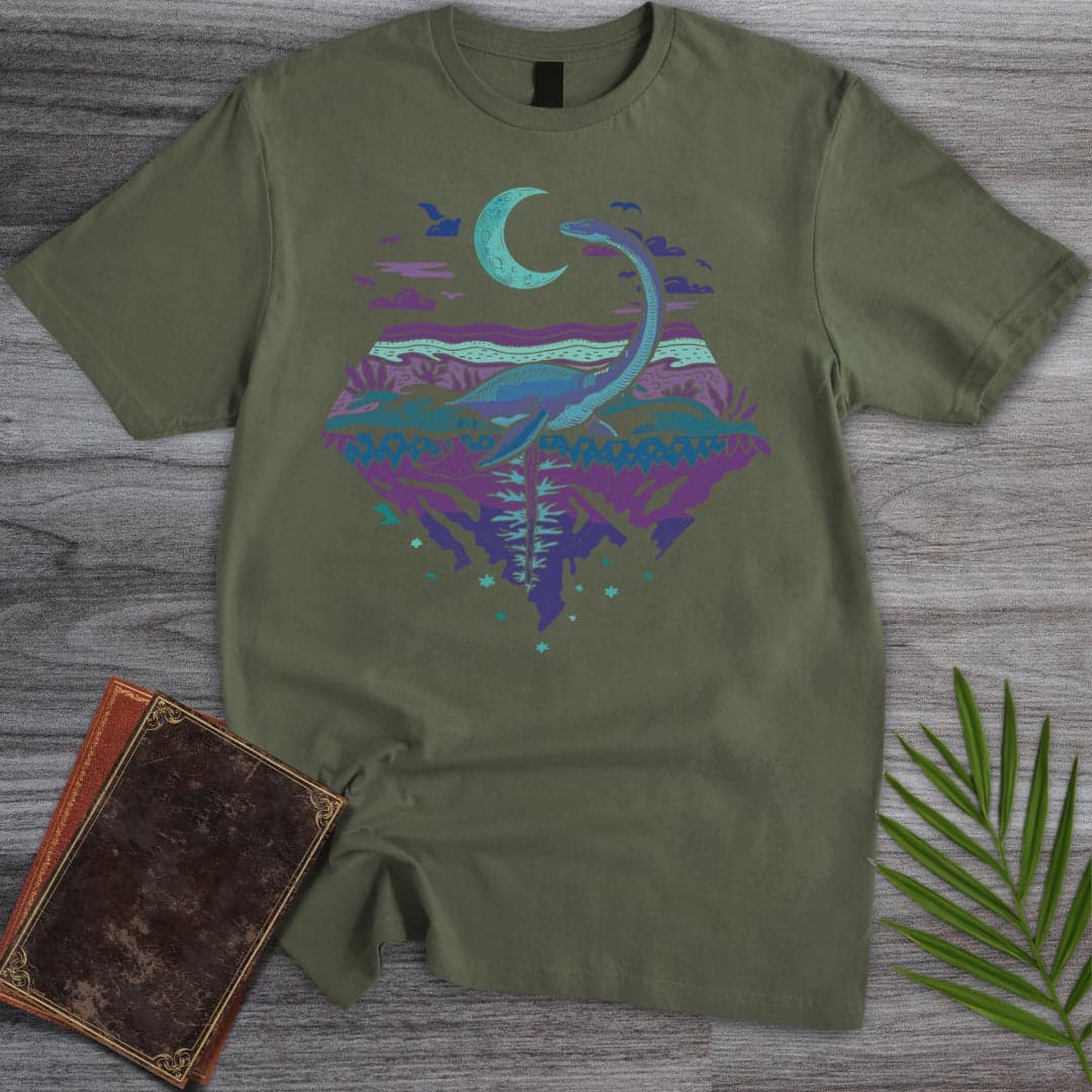 T-Shirt Military Green / S Plesiosaurus Moon Gazer T-Shirt
