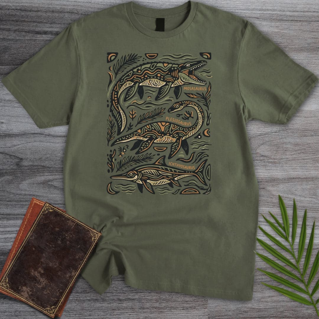 T-Shirt Military Green / S Prehistoric Deep Ocean Beasts T-Shirt