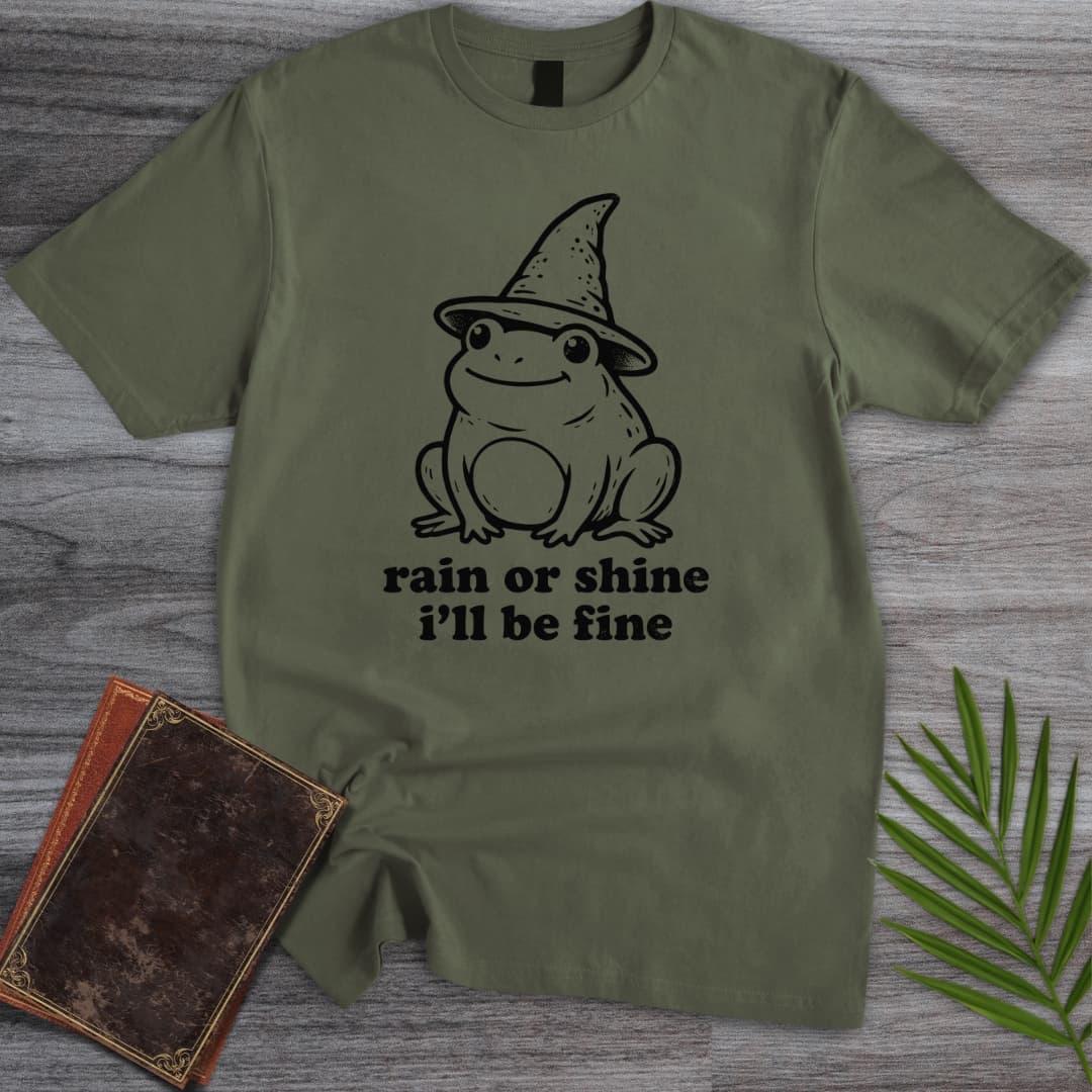 T-Shirt Military Green / S Rain Or Shine Frog T-Shirt