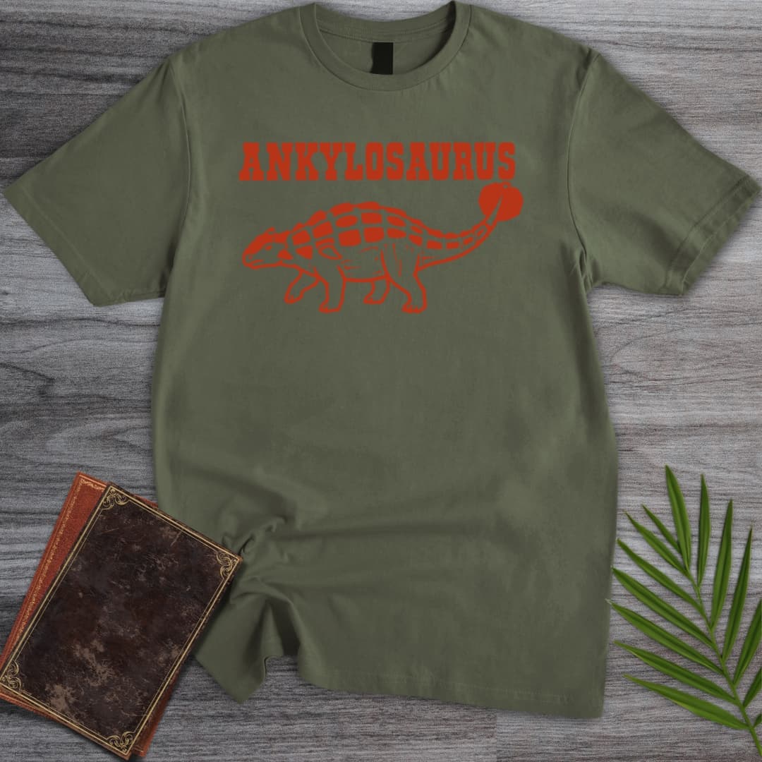 T-Shirt Military Green / S Rust Red Ankylosaurus T-Shirt