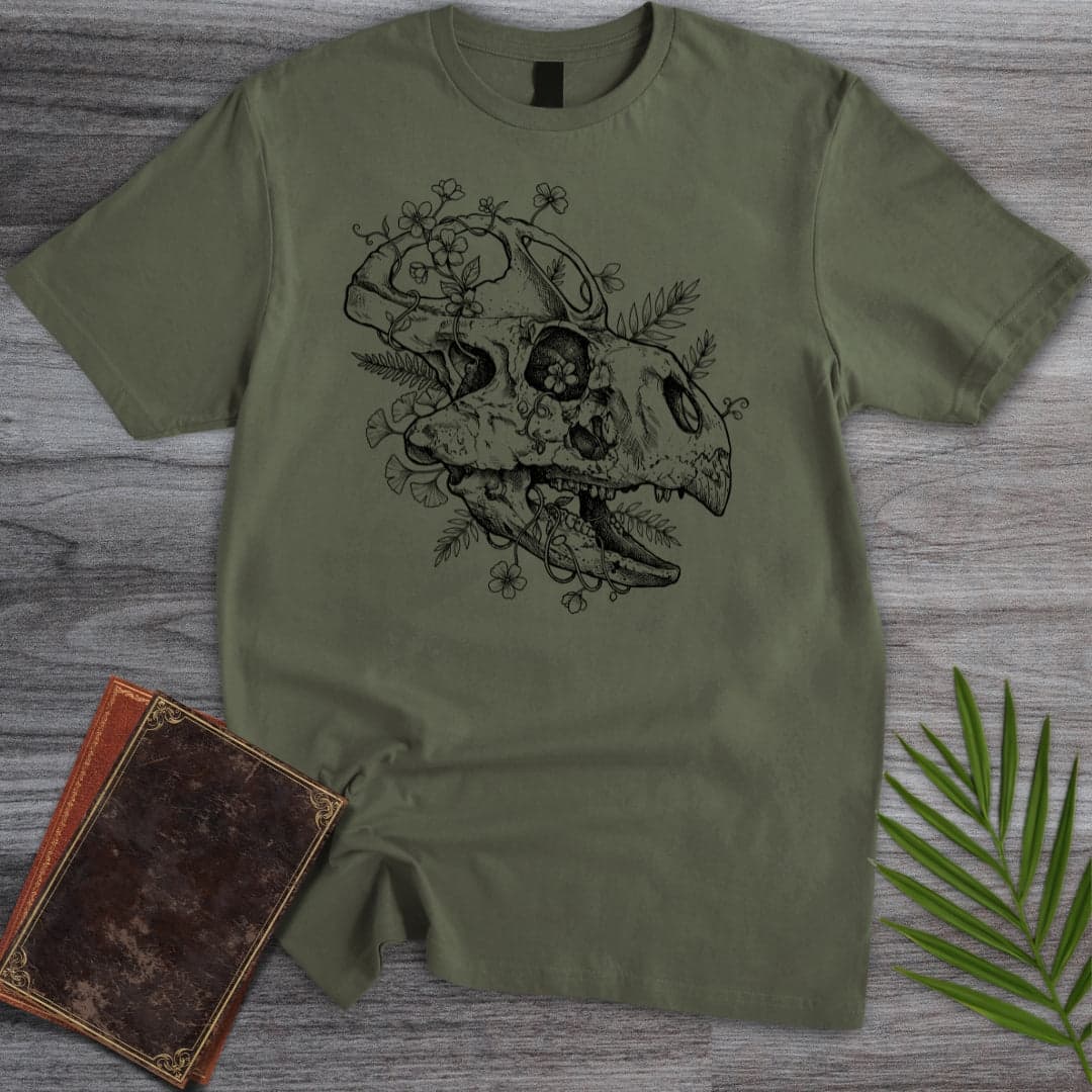T-Shirt Military Green / S The Small Floral Protoceratops t-Shirt