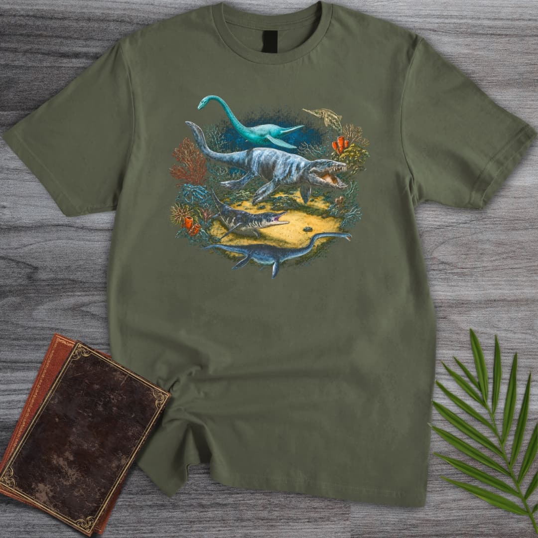 T-Shirt Military Green / S Vintage 90's Prehistoric Waters T-Shirt