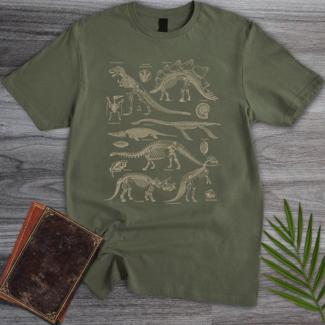 T-Shirt Military Green / S Vintage Paleontological Remains T-Shirt
