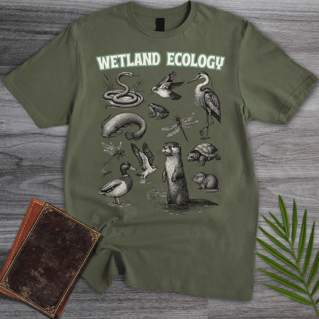 T-Shirt Military Green / S Wetland Ecological Species T-Shirt