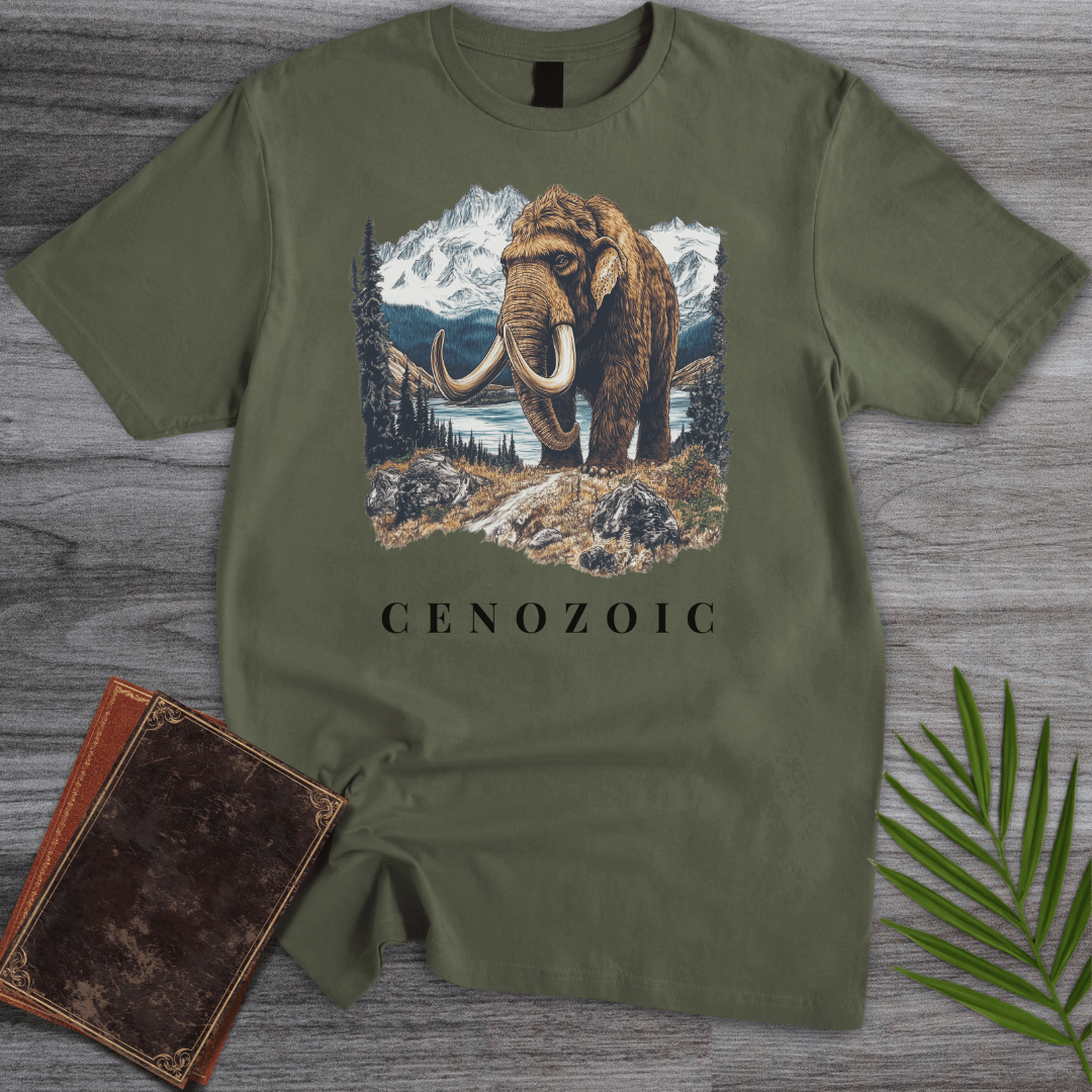 T-Shirt Military Green / S Woolly Mammoth in Cenozoic T-Shirt