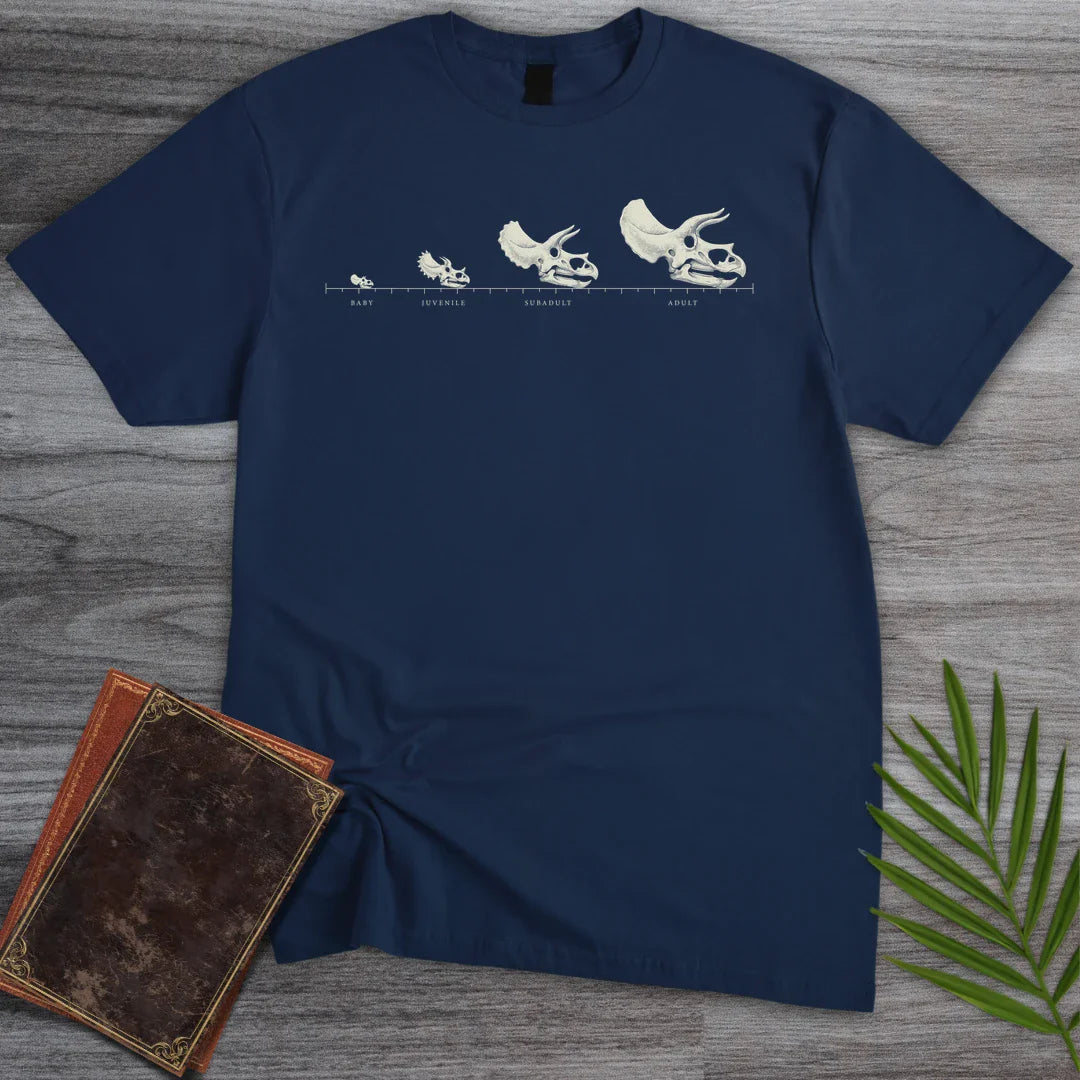 T-Shirt Navy / M Triceratops Growth Chart T-Shirt