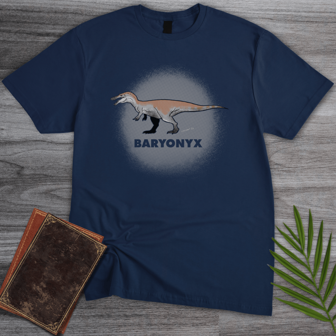 T-Shirt Navy / S Baryonyx River Hunter T-Shirt (palaeoden_art)