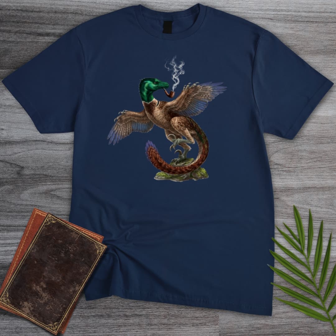T-Shirt Navy / S Deep in Thought Philosoraptor T-Shirt