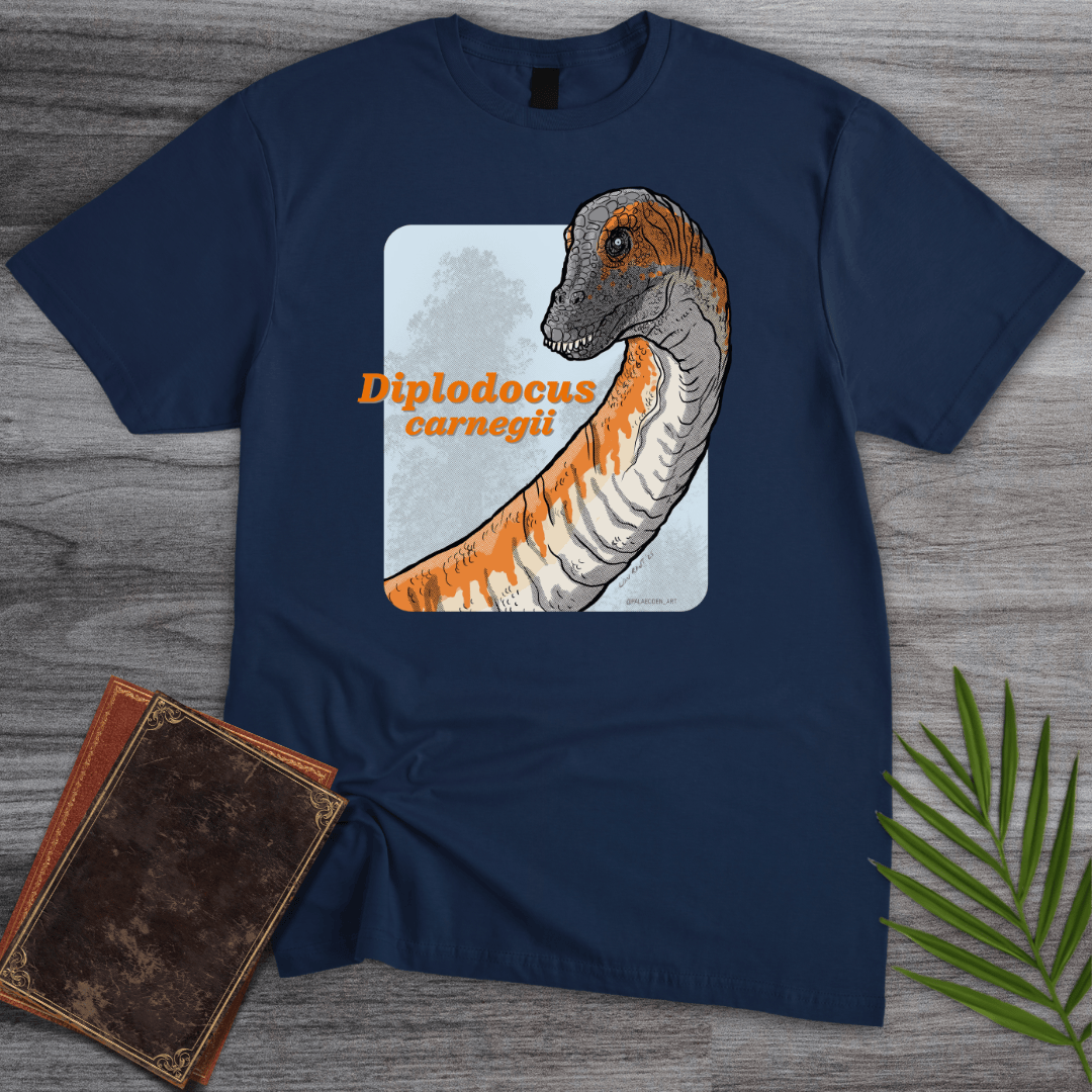 T-Shirt Navy / S Diplodocus carnegii T-Shirt (palaeoden_art)