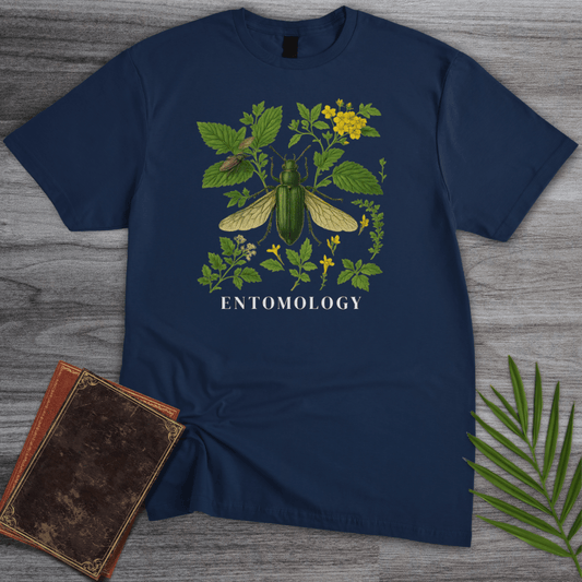 T-Shirt Navy / S Entomology: Green Beetle T-Shirt