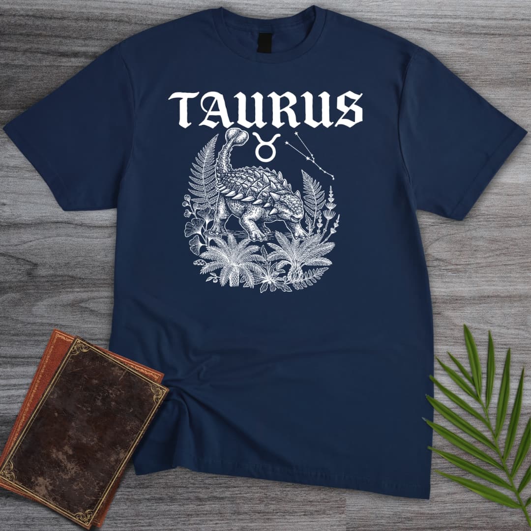T-Shirt Navy / S Horoscope Taurus Ankylosaurus T-Shirt