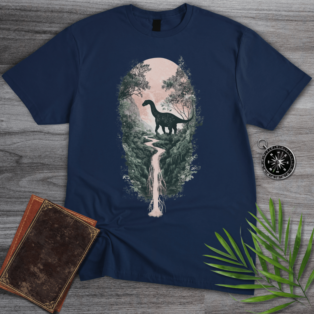 T-Shirt Navy / S Jurassic Waterfall Forest T-Shirt