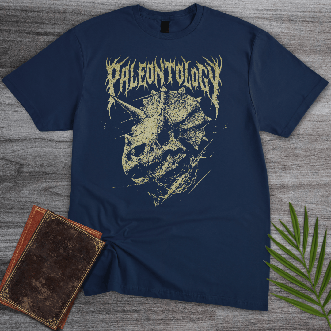 T-Shirt Navy / S Metal Triceratops Skull & Chains T-Shirt