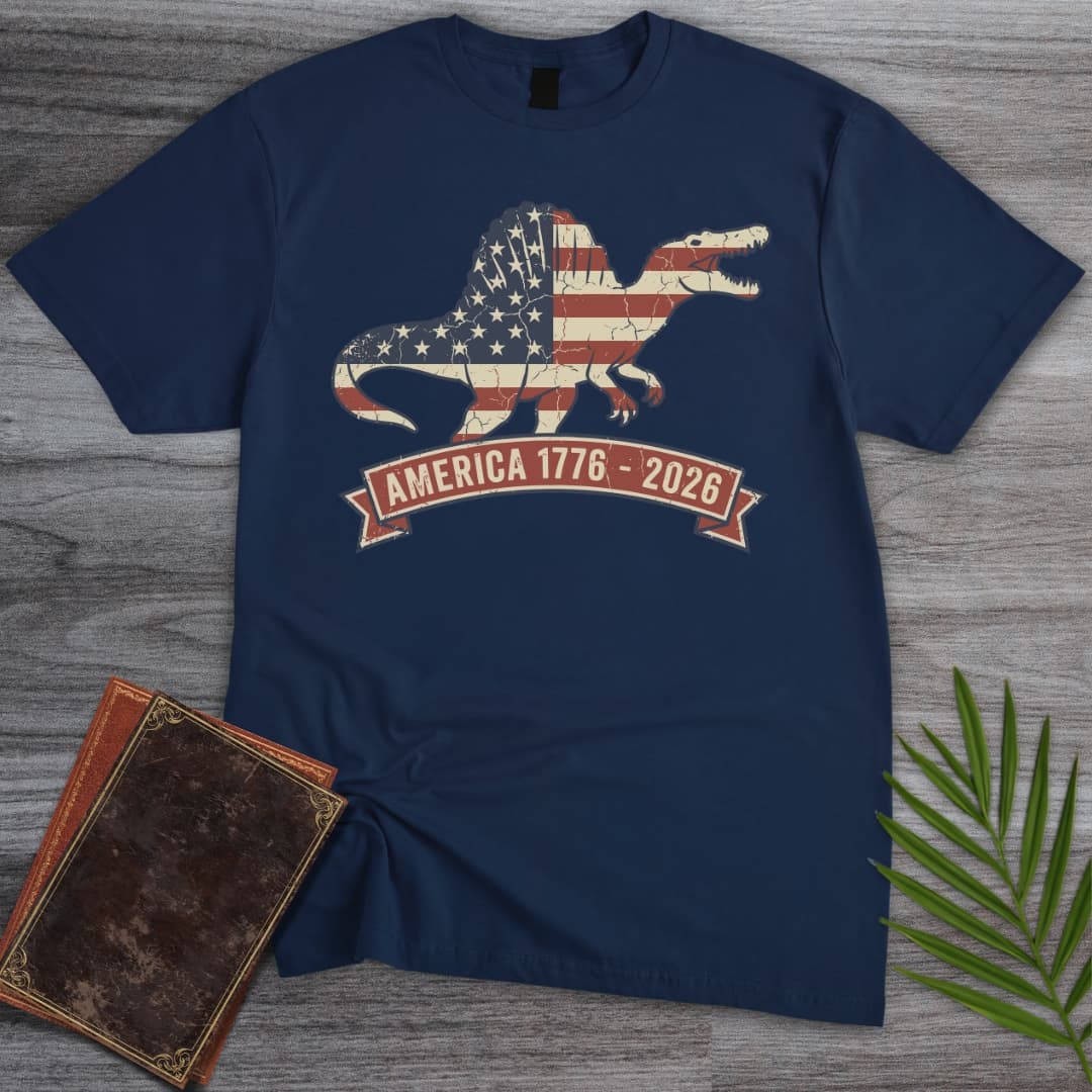T-Shirt Navy / S Patriotic Spinosaurus Americas 250th T-Shirt
