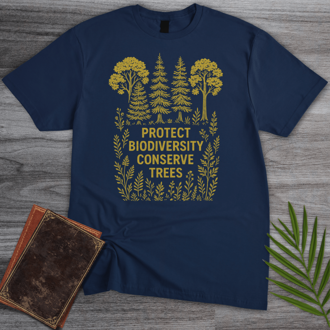 T-Shirt Navy / S Protect Biodiversity: Conserve Trees T-Shirt