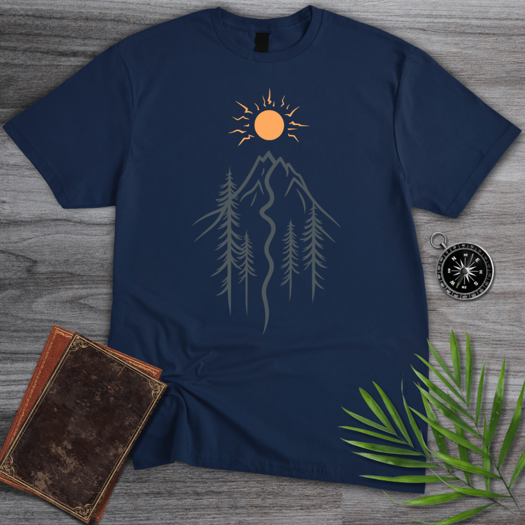 T-Shirt Navy / S Sunrise Over Mountain Trail T-Shirt