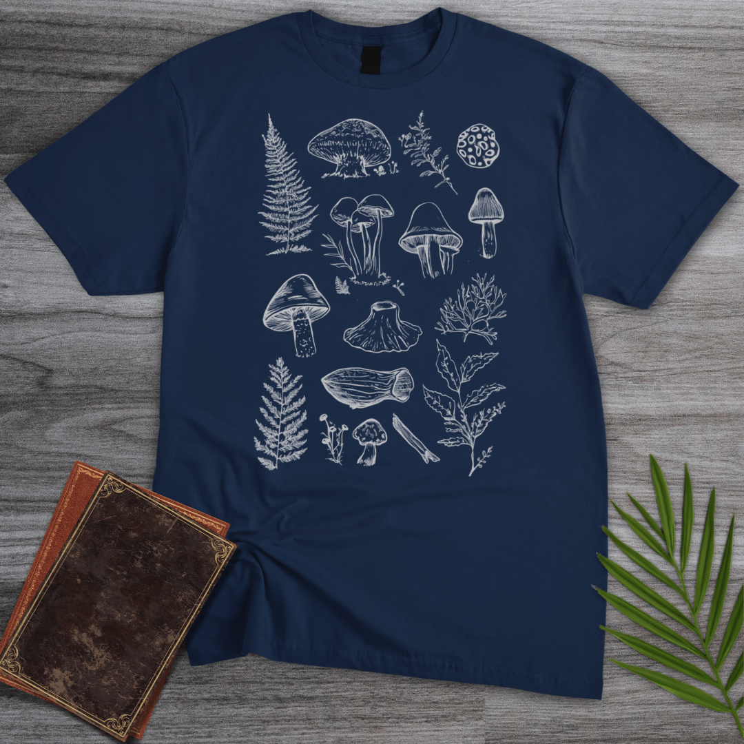 T-Shirt Navy / S Vintage Spores & Ferns T-Shirt