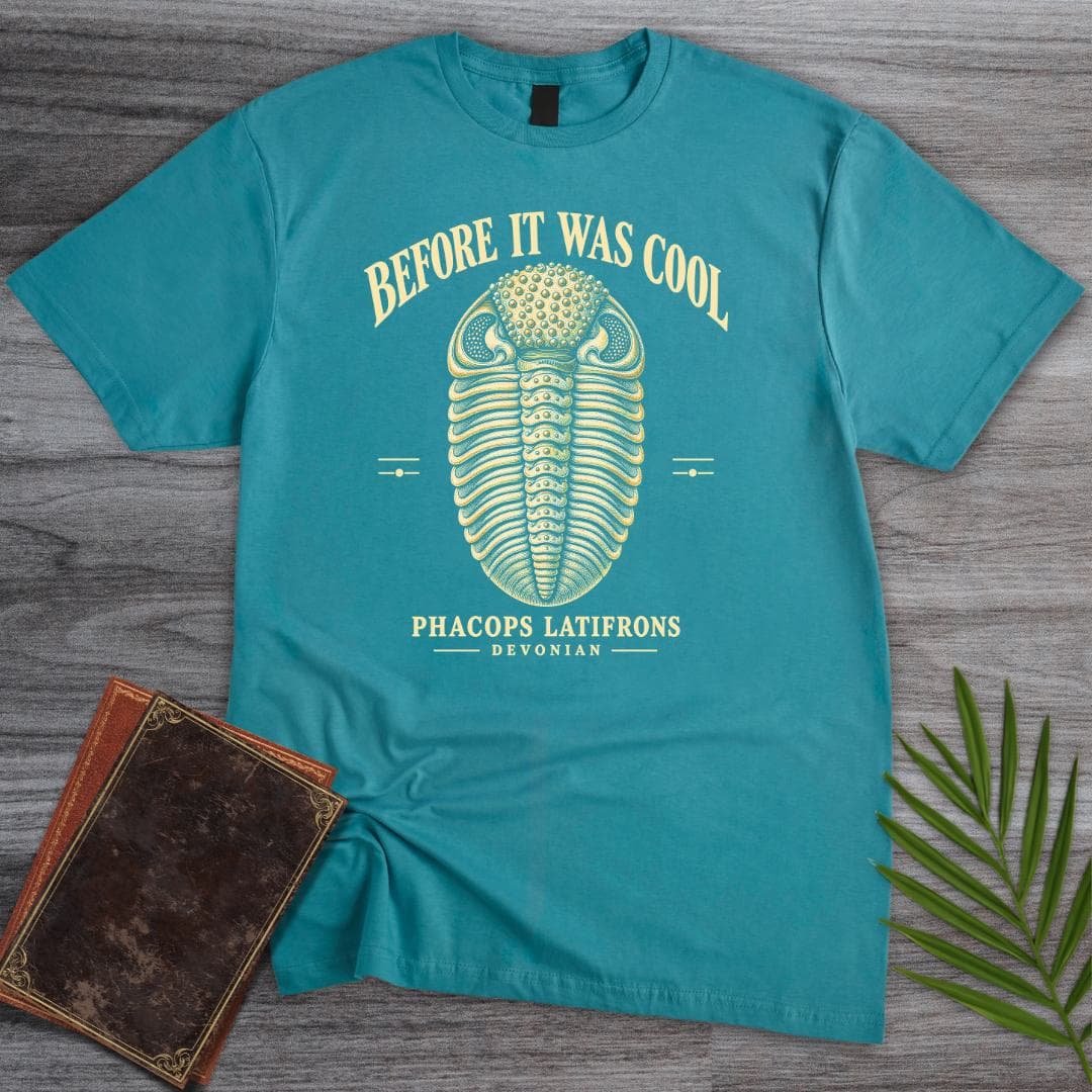 T-Shirt S / Tropical Blue Vintage Phacops Trilobite T-Shirt
