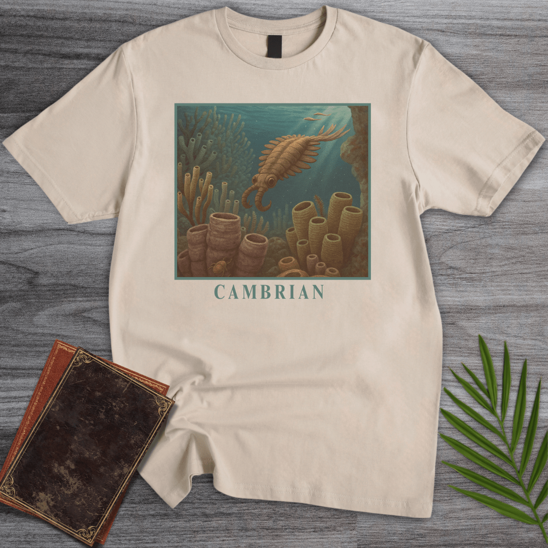 T-Shirt Sand / S Anomalocaris Cambrian Oceanscape T-Shirt