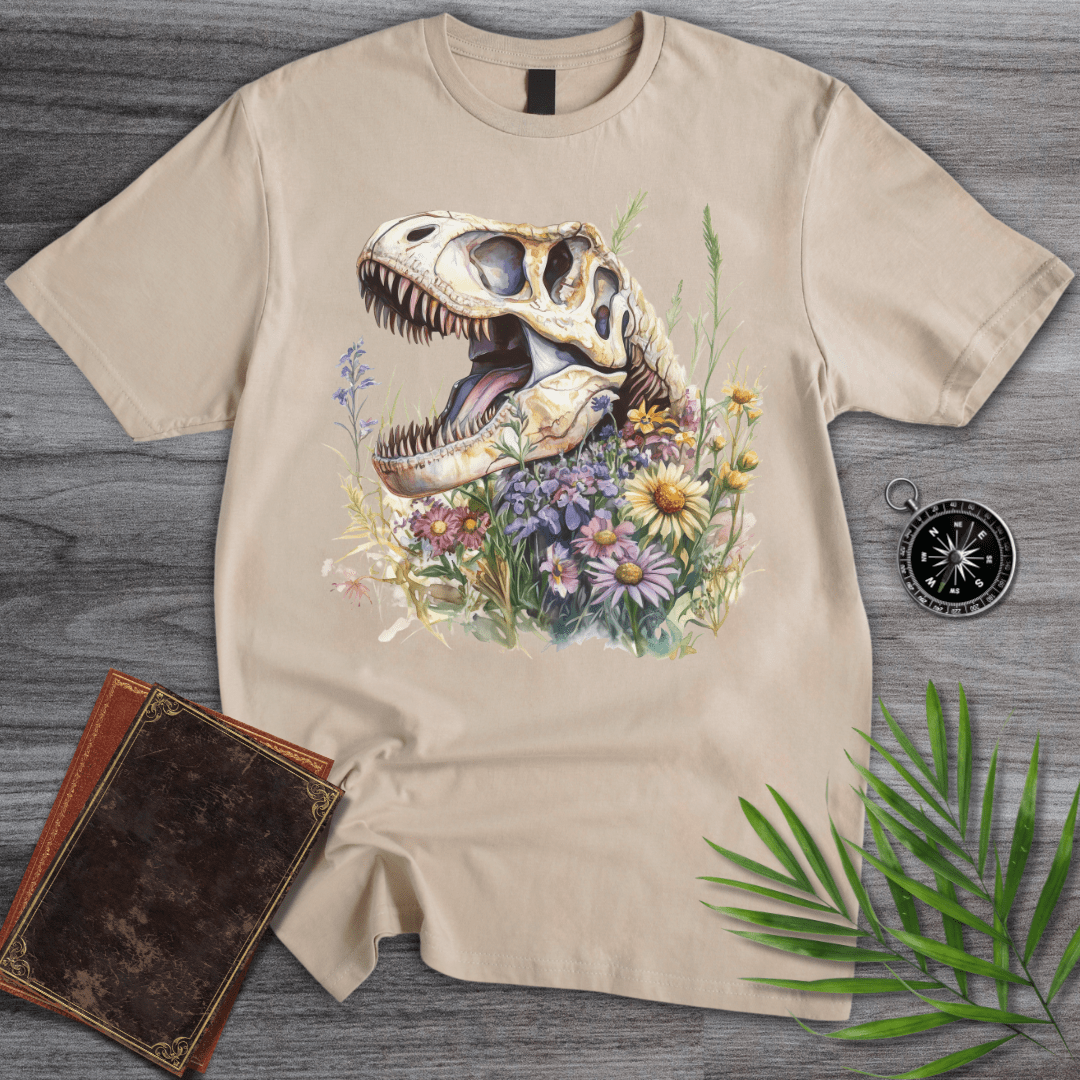 T-Shirt Sand / S Blossoming T-Rex Fossil T-Shirt