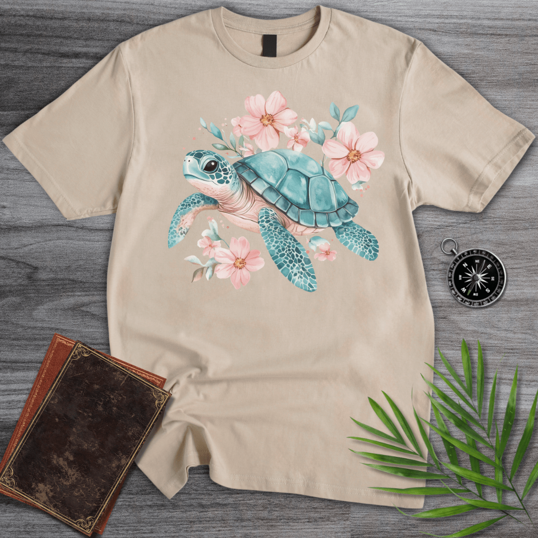 T-Shirt Sand / S Floral Reef Sea Turtle T-Shirt