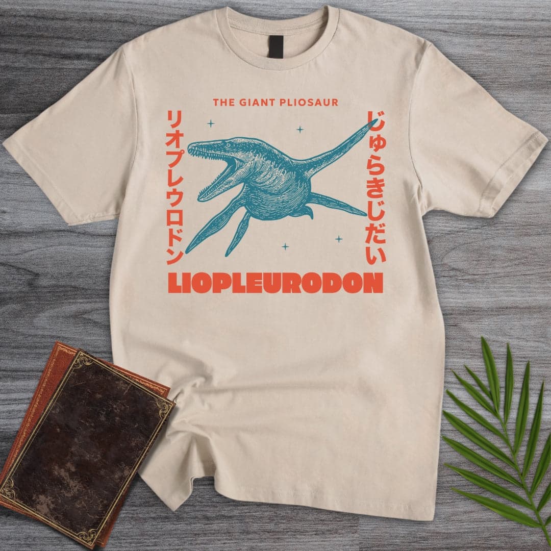 T-Shirt Sand / S Liopleurodon Japanese Vintage T-Shirt