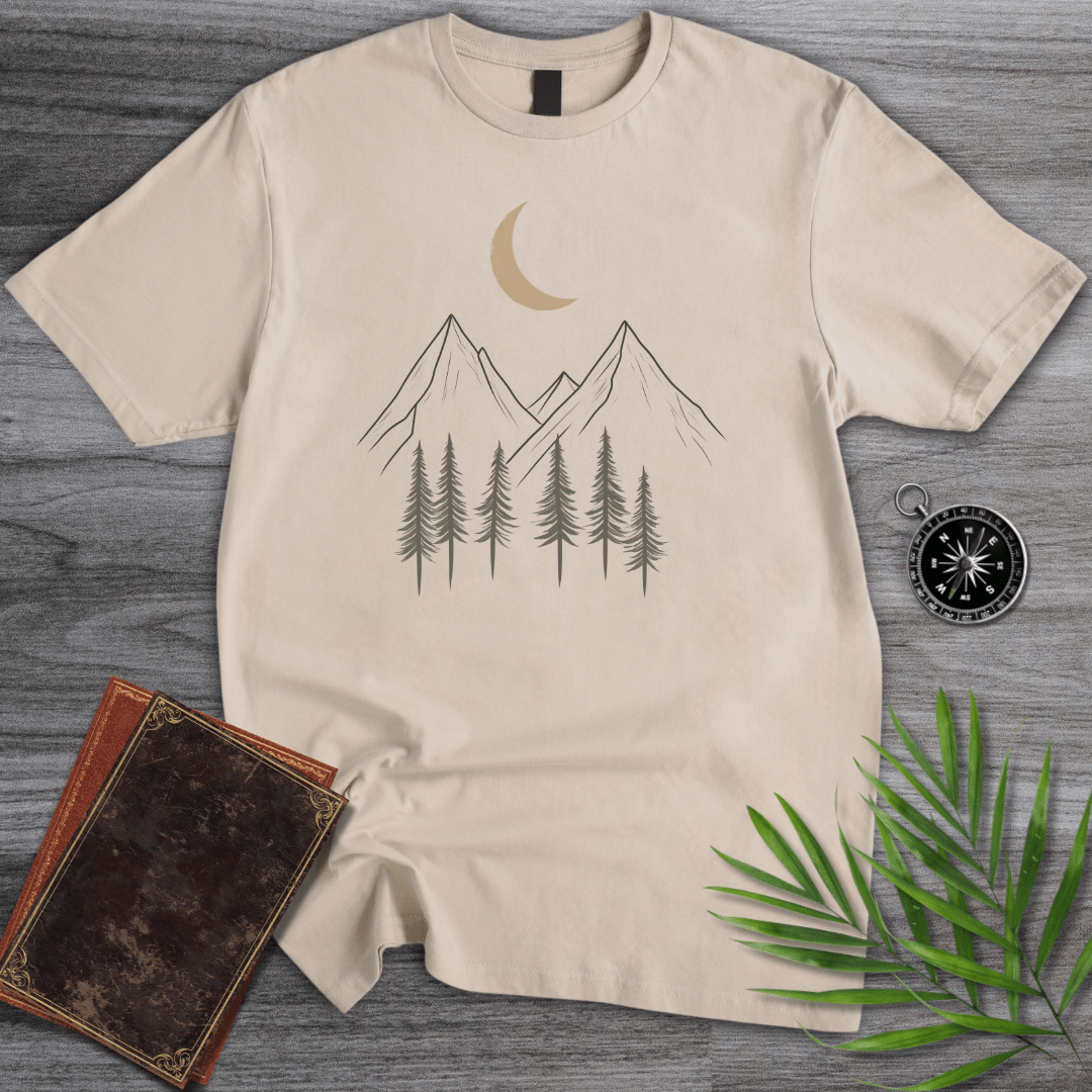 T-Shirt Sand / S Moonlight Forest Line Art T-Shirt