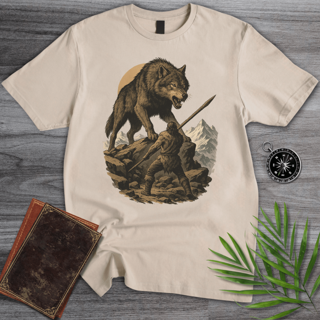 T-Shirt Sand / S Pleistocene Dire Wolf Hunting T-Shirt