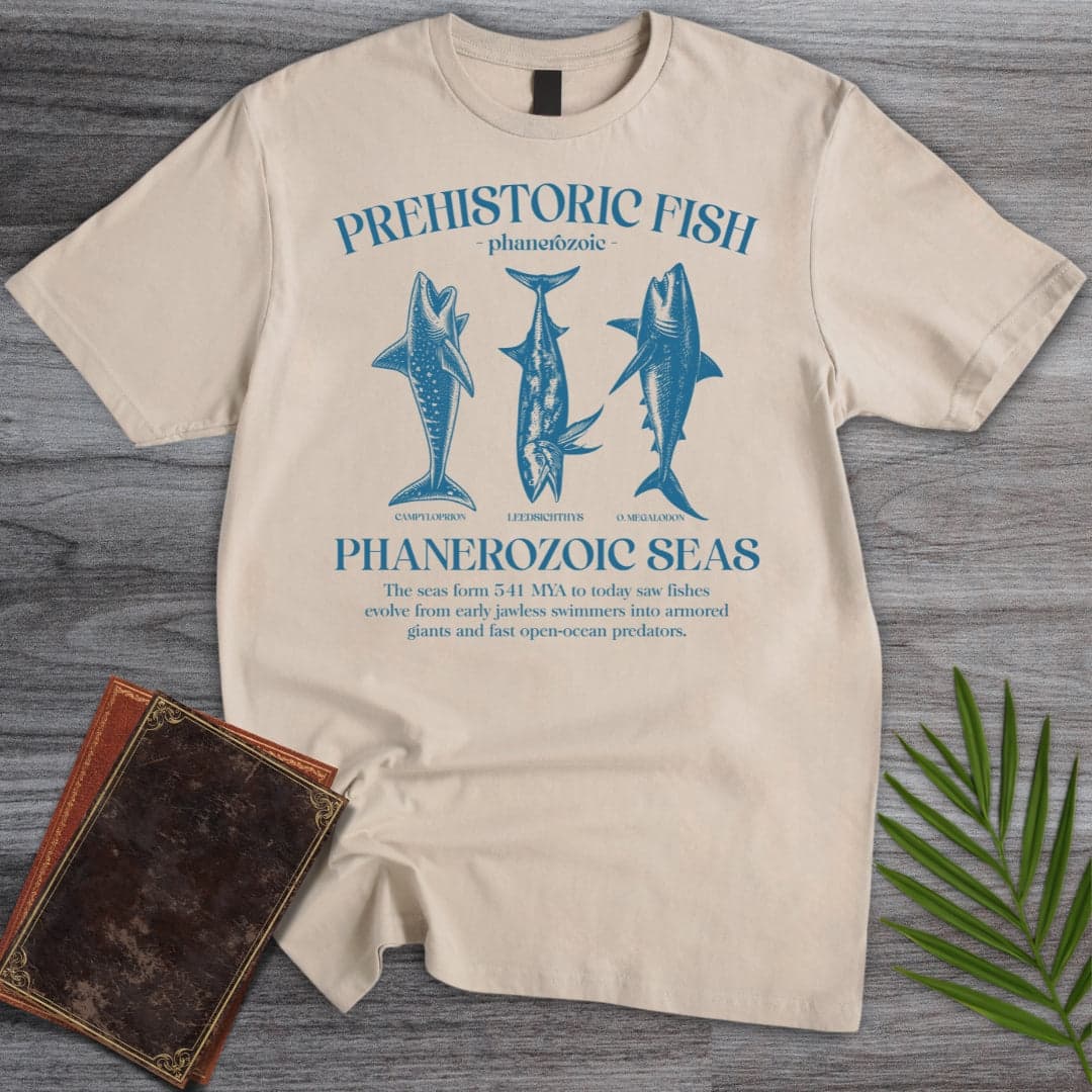 T-Shirt Sand / S Prehistoric Fish Graphic T-Shirt