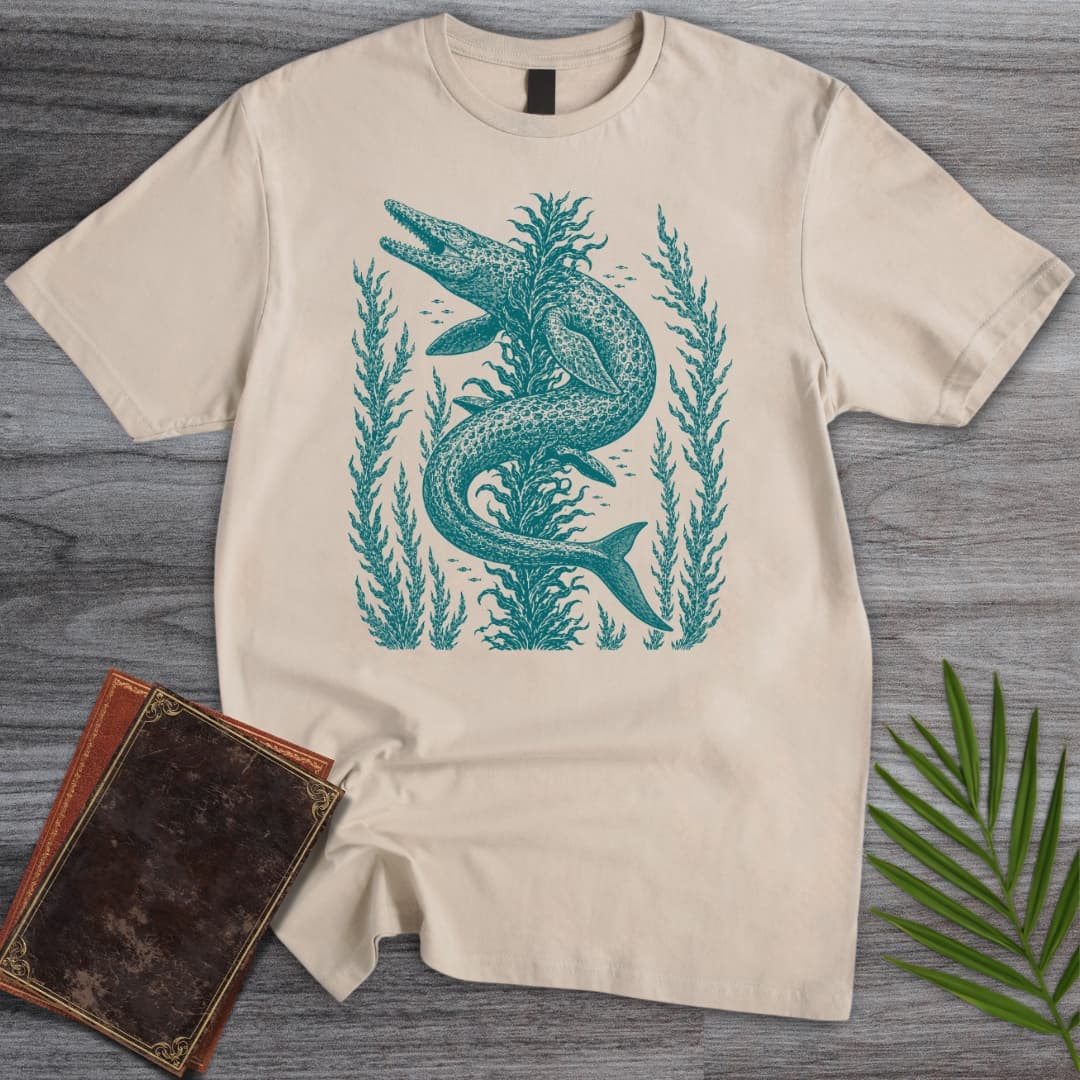 T-Shirt Sand / S Prehistoric Mosasaurus Kelp T-Shirt