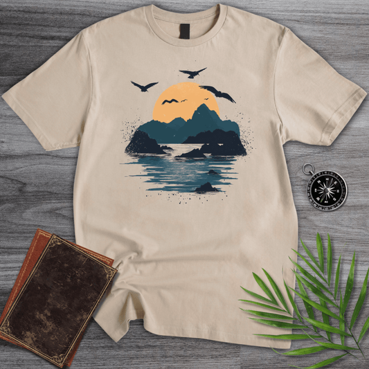 T-Shirt Sand / S Sunset Coastal Shores Graphic T-Shirt