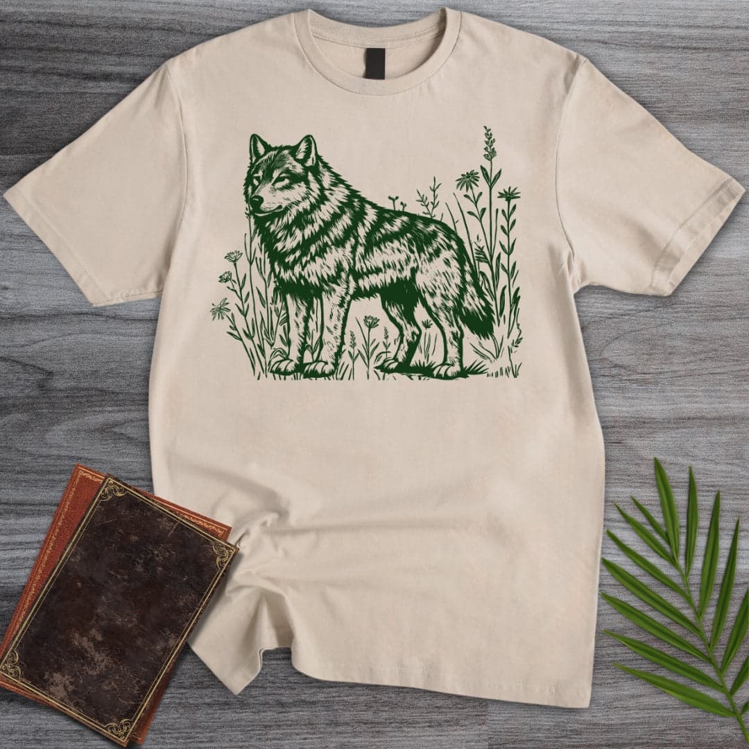 T-Shirt Sand / S Woodland Grey Wolf T-Shirt