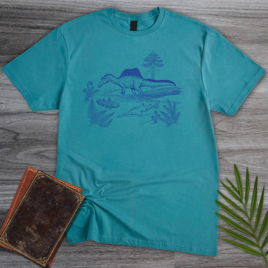 T-Shirt Tropical Blue / M Blue Porcelain Spinosaurus T-Shirt
