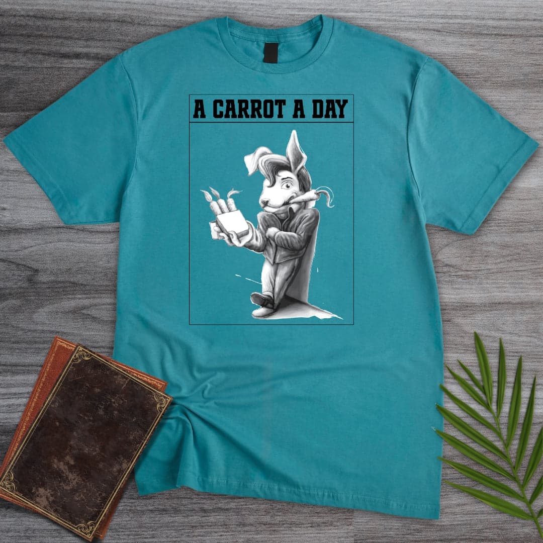 T-Shirt Tropical Blue / S A Carrot A Day Rabbit T-Shirt (Doobie)