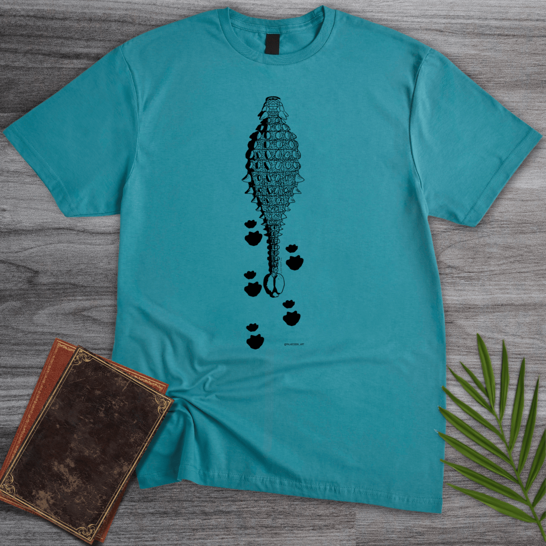 T-Shirt Tropical Blue / S Ankylosaurus Armor Trackway T-Shirt (ldn_rdnt_art)