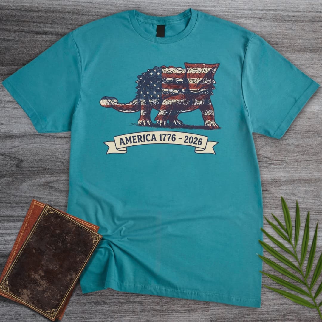 T-Shirt Tropical Blue / S Armored Dinosaur Americas 250th T-Shirt
