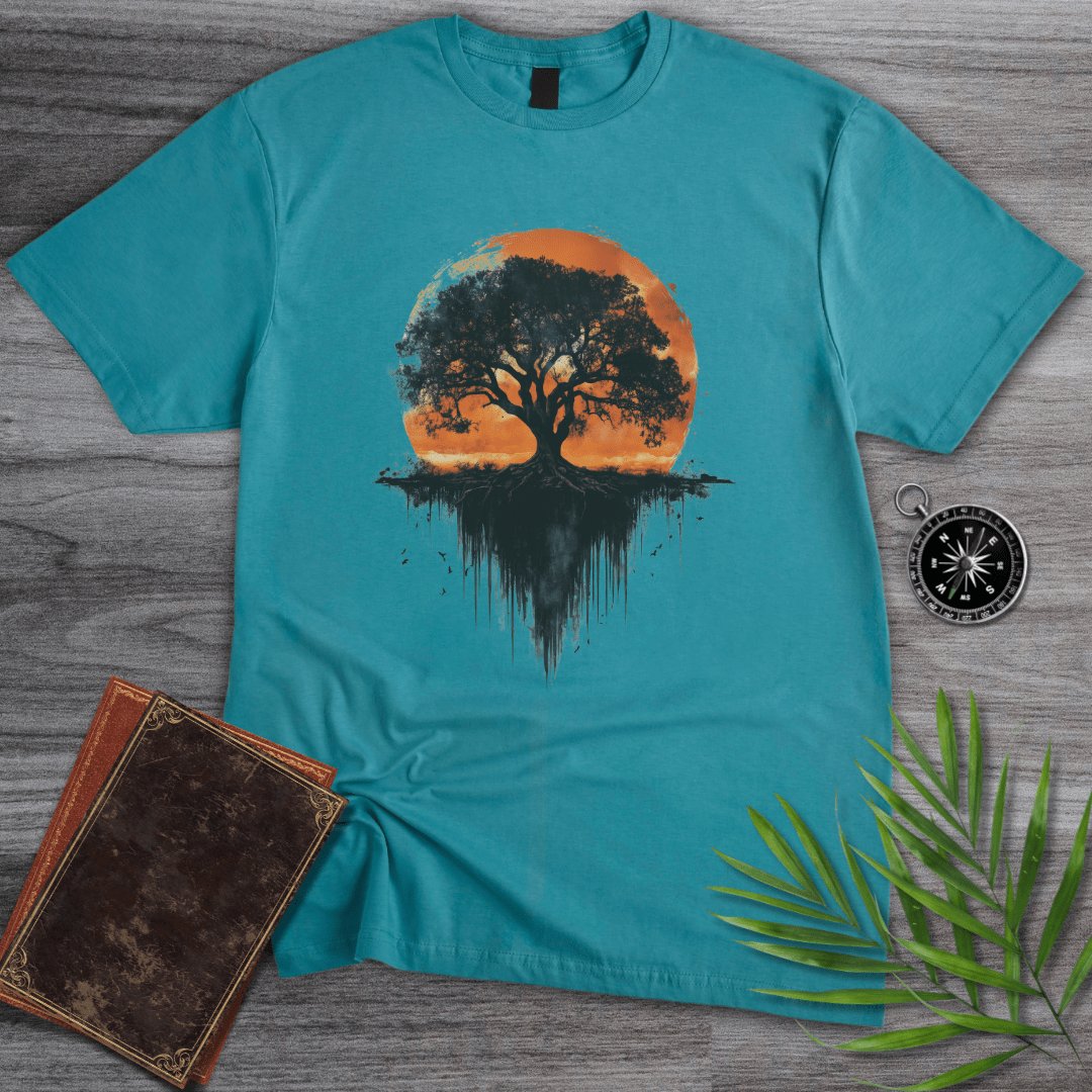 T-Shirt Tropical Blue / S Black Sunset Elder Tree T-Shirt