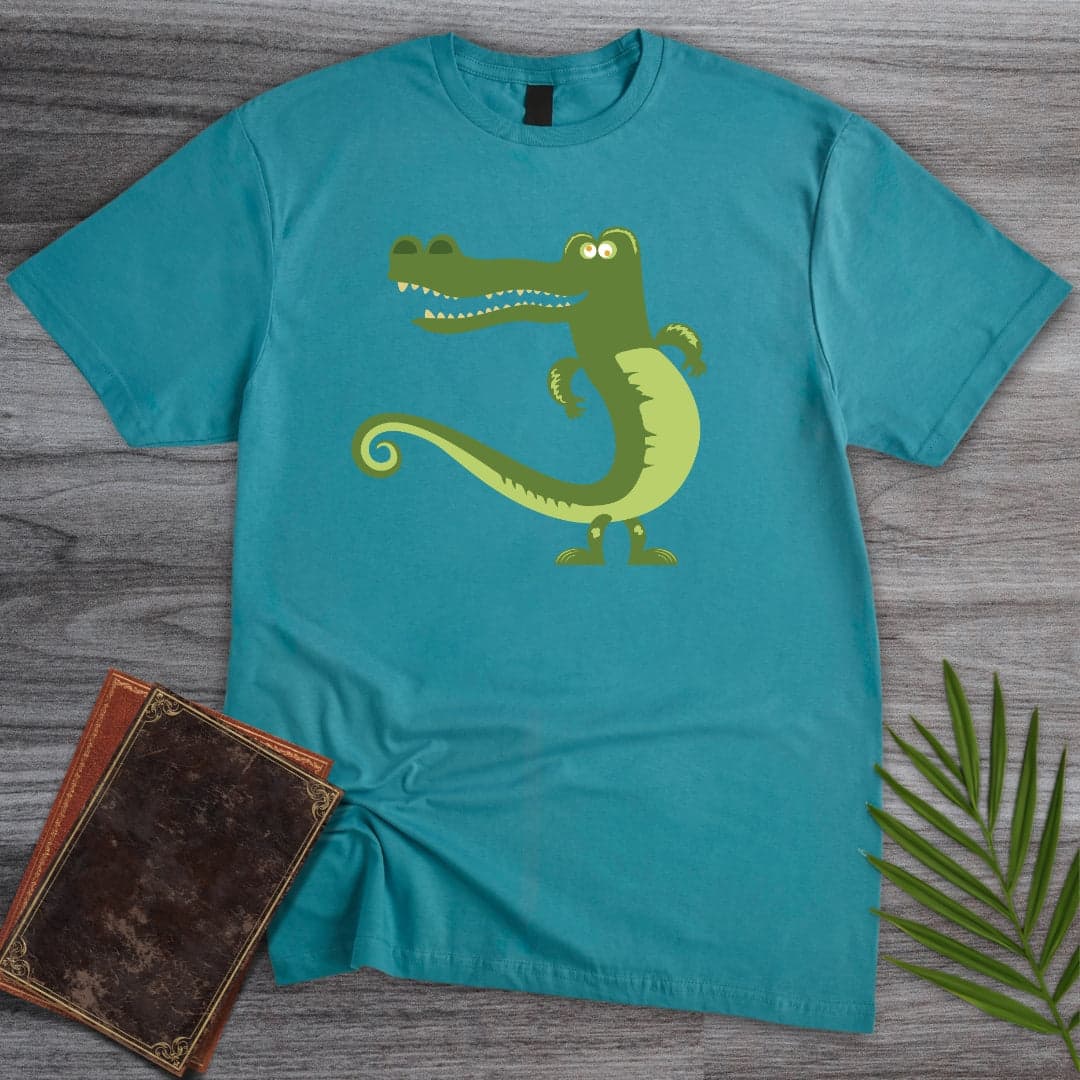 T-Shirt Tropical Blue / S Cretaceous Croc Retro T-Shirt (Doobie)