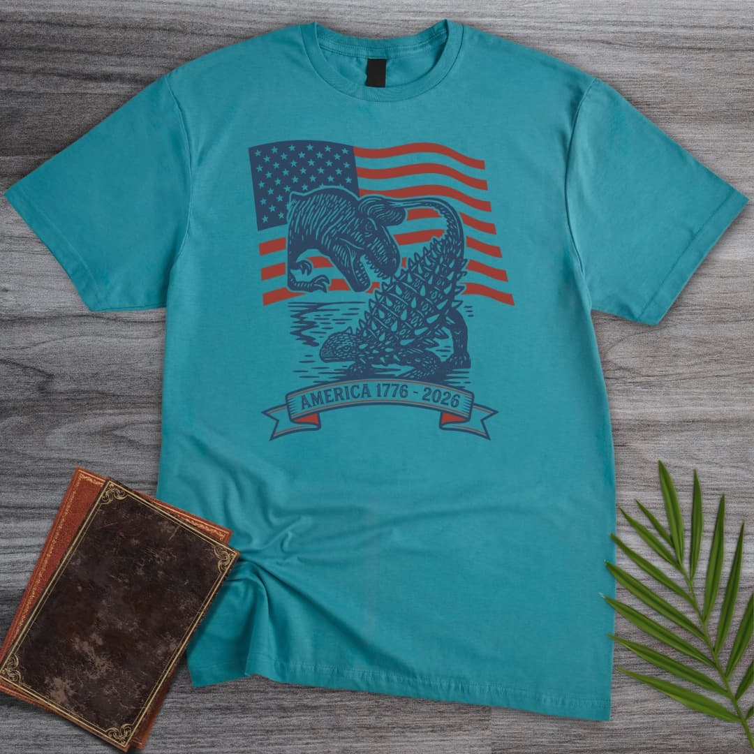 T-Shirt Tropical Blue / S Dinosaur Battle Americas 250th T-Shirt